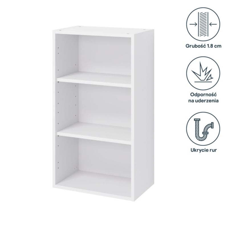 Korpus szafki kuchennej wiszącej wysokiej GoodHome Caraway 50 cm