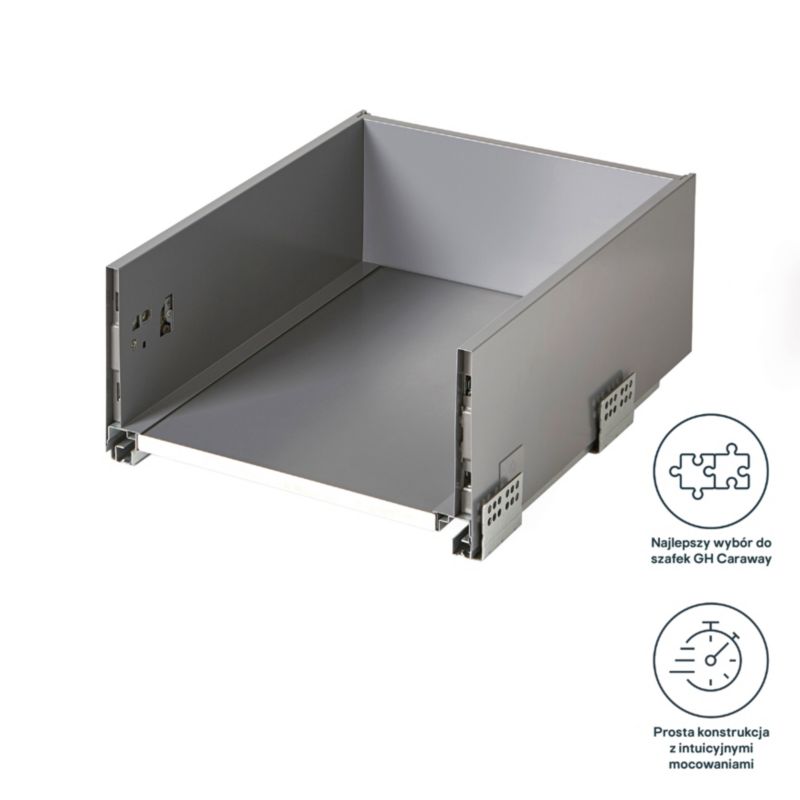 Korpus szuflady głębokiej GoodHome Soto 40 cm antracyt