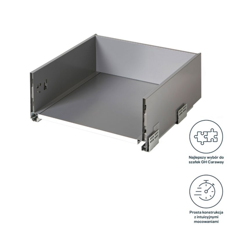 Korpus szuflady głębokiej GoodHome Soto 50 cm antracyt