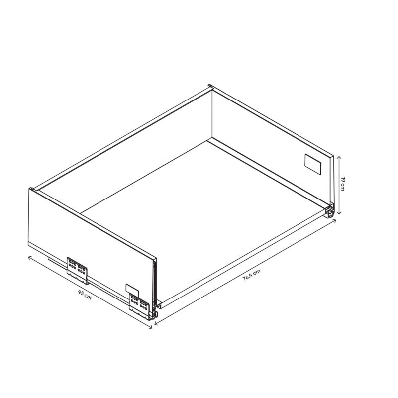 Korpus szuflady głębokiej GoodHome Soto 80 cm antracyt