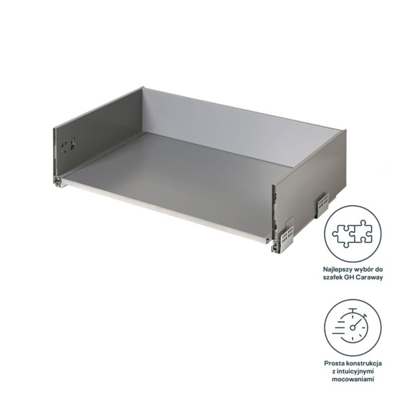 Korpus szuflady głębokiej GoodHome Soto 80 cm antracyt