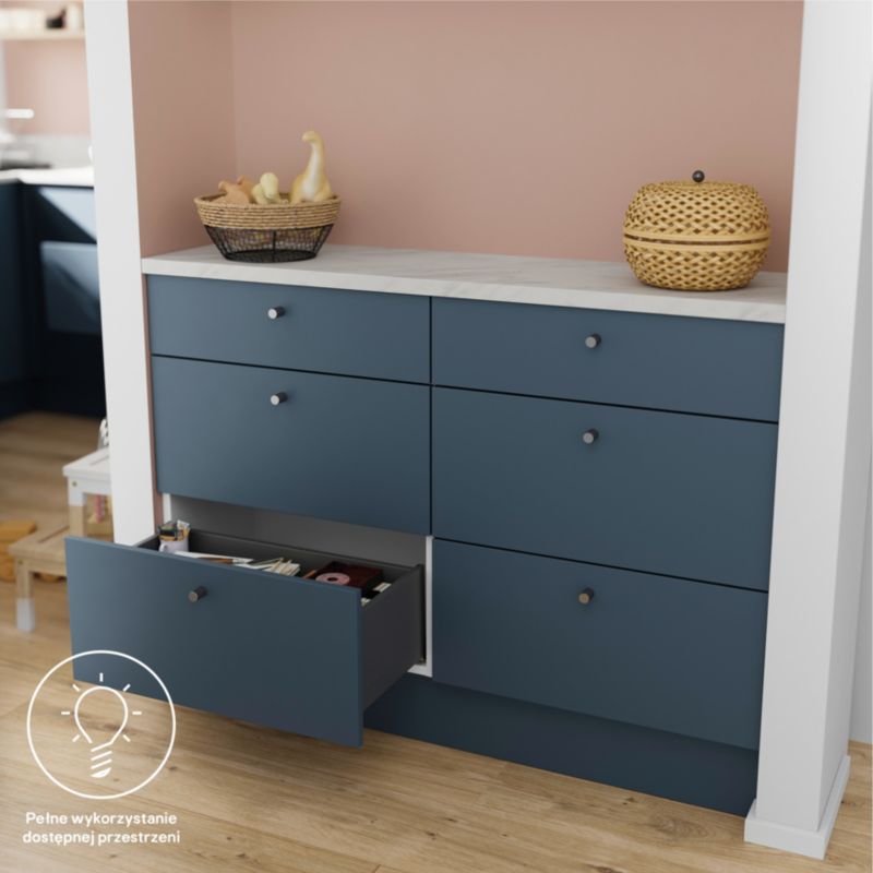 Korpus szuflady GoodHome slim głęboka 60 cm jasny szary