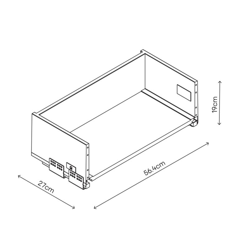 Korpus szuflady GoodHome slim głęboka 60 cm jasny szary
