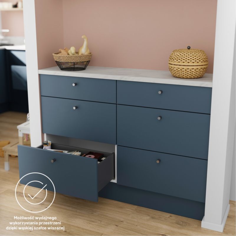 Korpus szuflady GoodHome slim głęboka 60 cm jasny szary