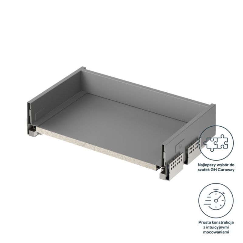 Korpus szuflady GoodHome slim standard 50 cm jasny szary