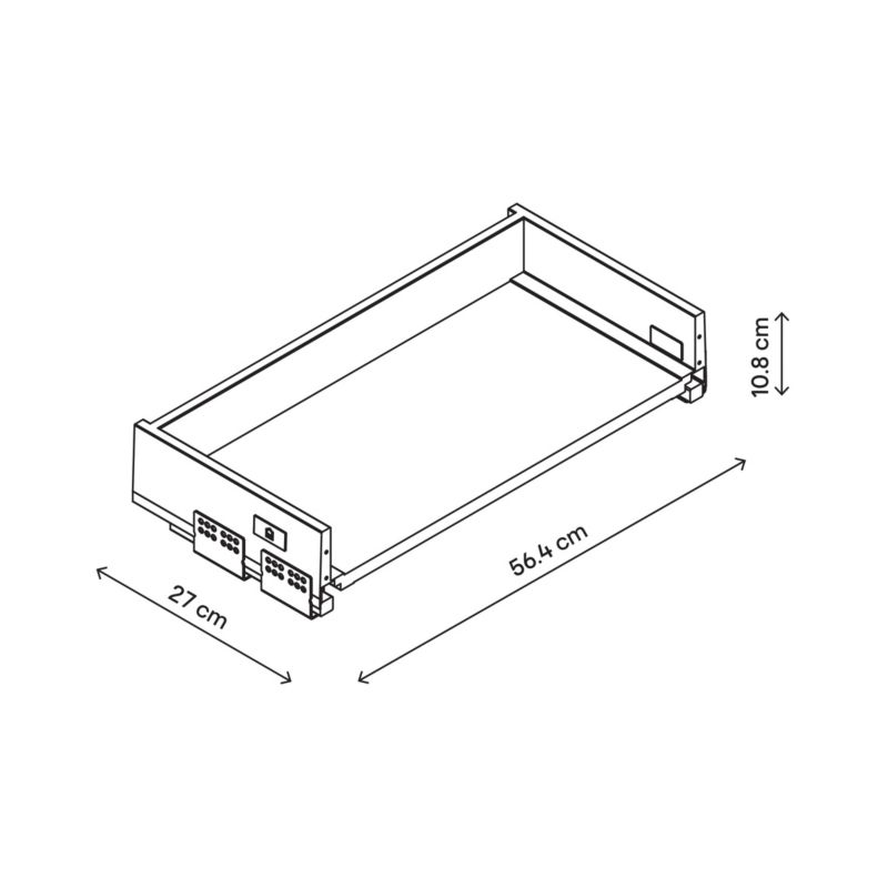 Korpus szuflady GoodHome slim standard 60 cm jasny szary