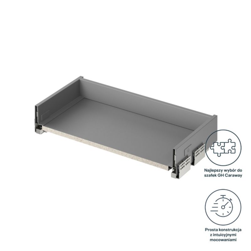 Korpus szuflady GoodHome slim standard 60 cm jasny szary