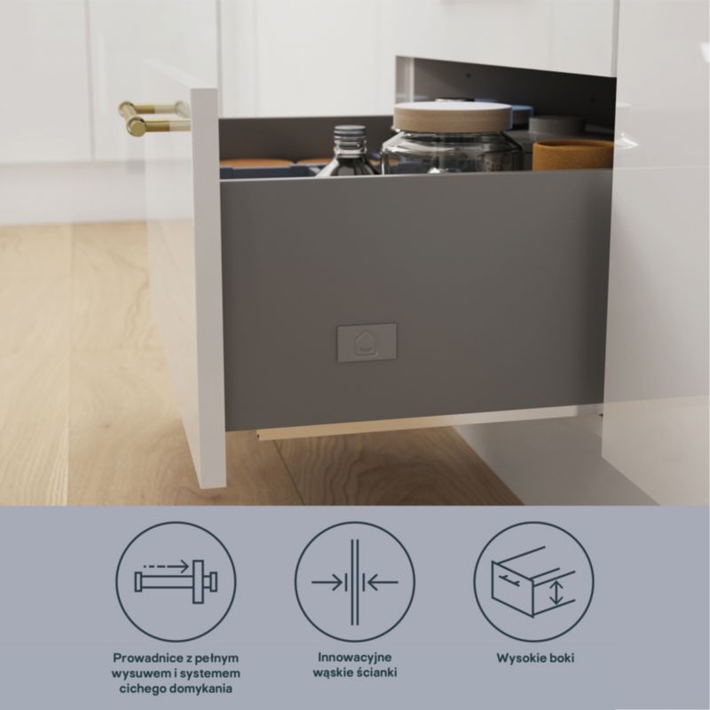 Korpus szuflady GoodHome Soto 60 cm antracyt