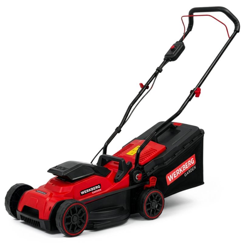 Kosiarka akumulatorowa Werkberg Garden mocna 33 cm, 2 x akumulator 20V, 4Ah, ładowarka z sygnalizacją LED mulczowanie 1szt.