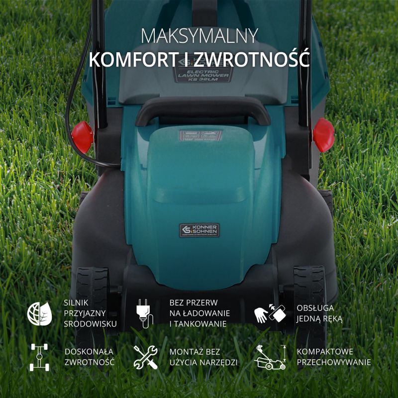 Kosiarka elektryczna Könner & Söhnen 1000 W 32 cm 1 szt.