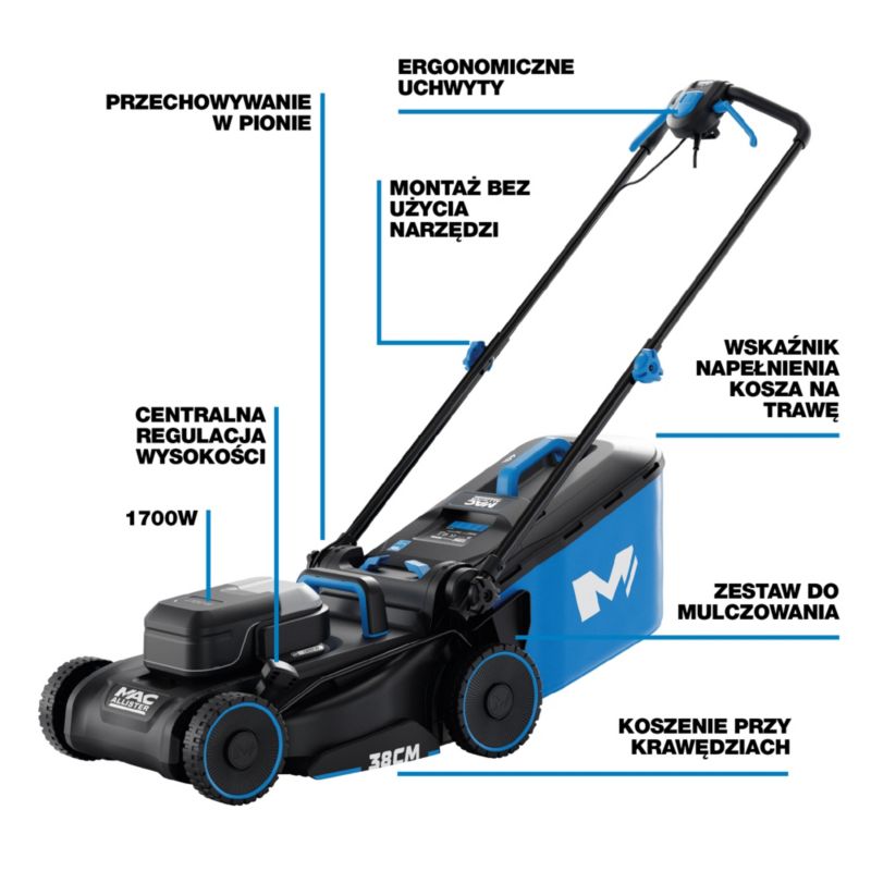 Kosiarka elektryczna Mac Allister 1700W 38cm