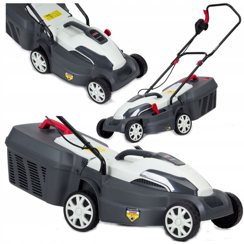 Kosiarka elektryczna NAC 34 cm 1400w 230v 35 l tworzywo regulacja wysokości wyrzut tylny do kosza kosz siatkowy 1 szt.