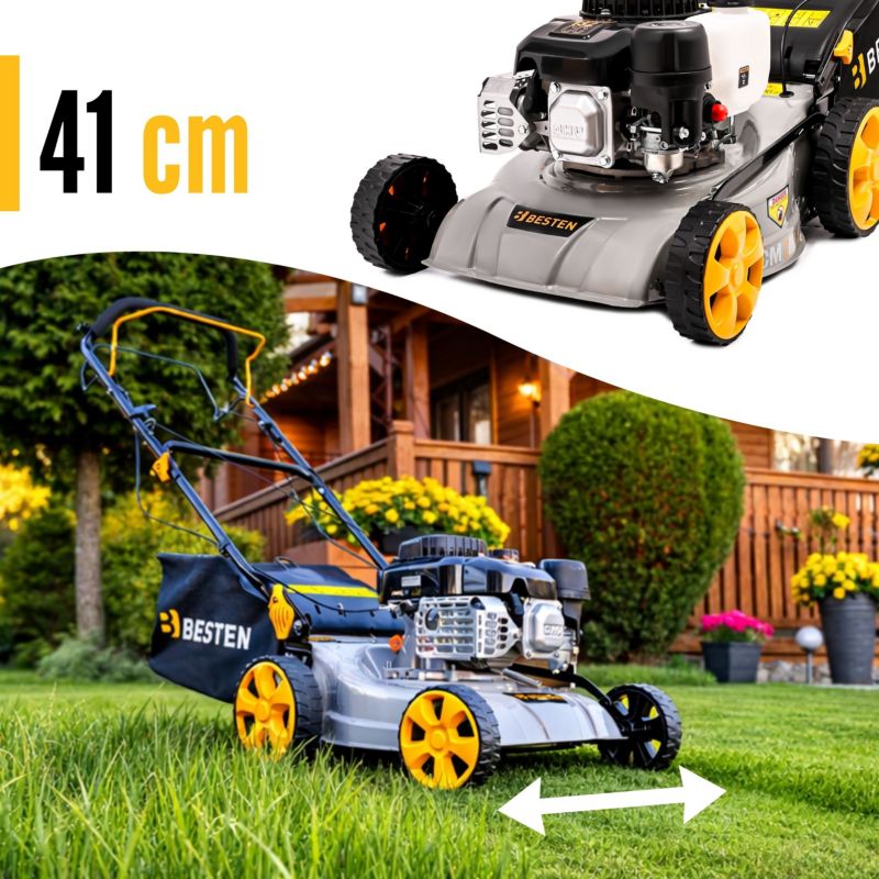 Kosiarka spalinowa z napędem BESTEN 132cc 41 cm z koszem i olejem 1 szt.