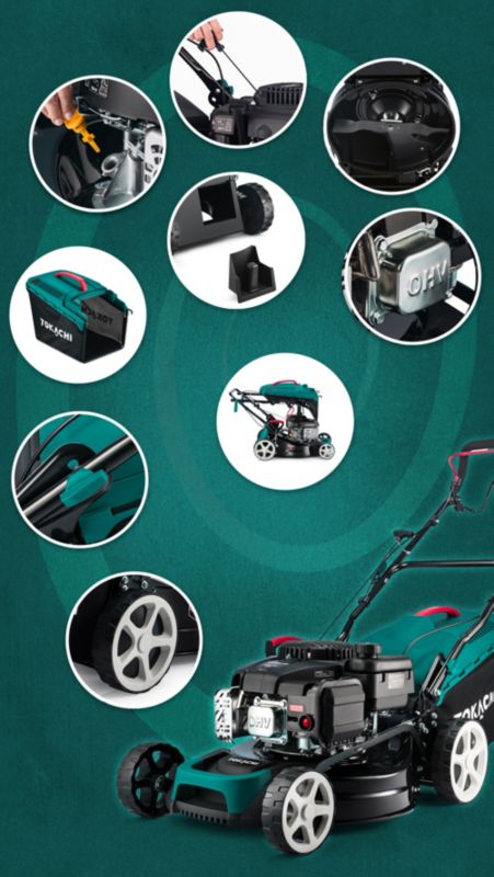 Kosiarka spalinowa z napędem Tokachi WideGO 410 silnik Loncin 139cc 41 cm kosz 50L 1 szt.