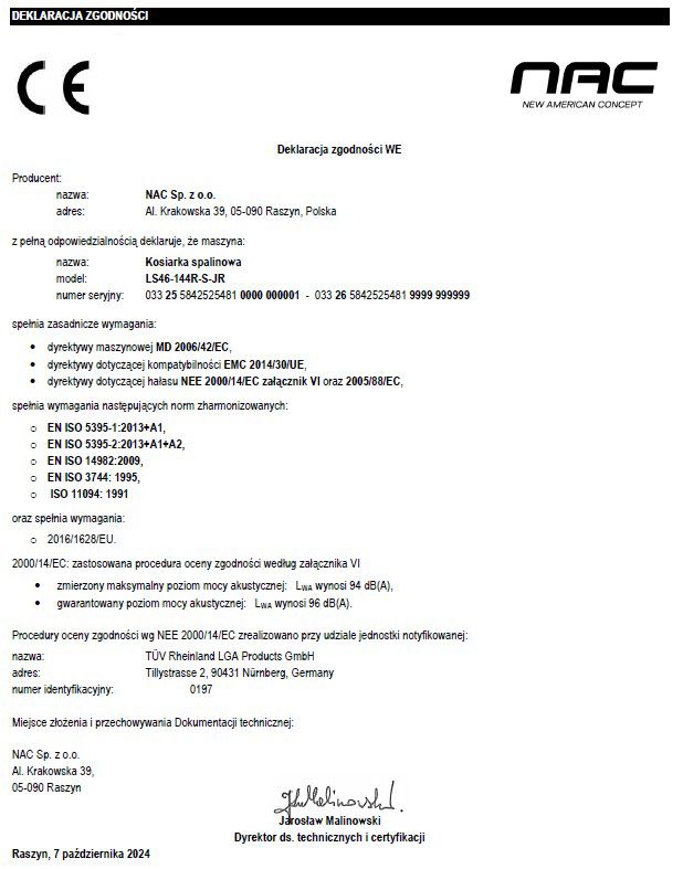 Kosiarka spalinowa z napędem NAC Rato 144 cm3 46 cm