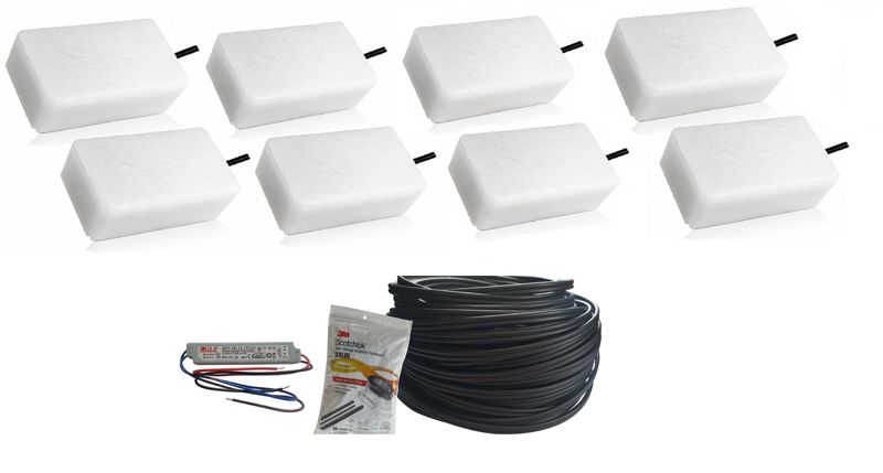 Kostka brukowa Bruklux Świecąca LED 10x20x6 cm Zestaw 8 szt