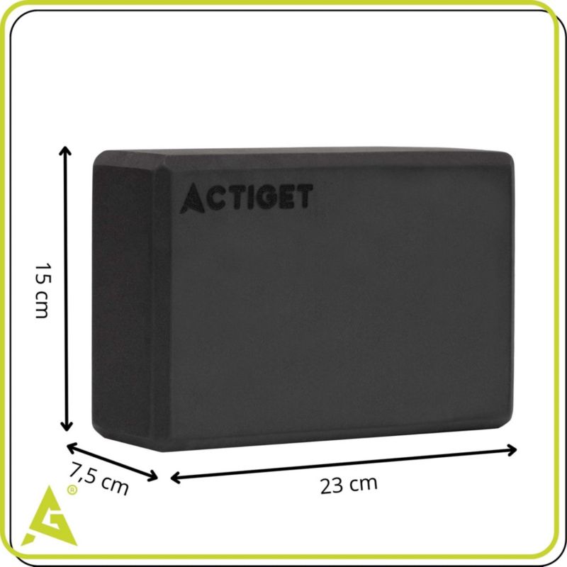 Kostka do jogi Actiget 23x15x7,5 cm pianka EVA czarna 1 szt.
