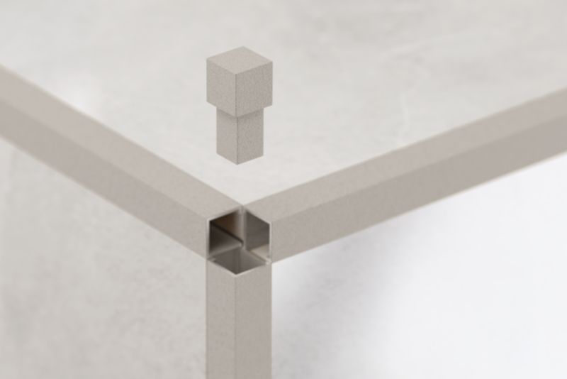 Kostka narożna do profili AIQ aluminiowa beżowa matowa 1cm 1 szt.