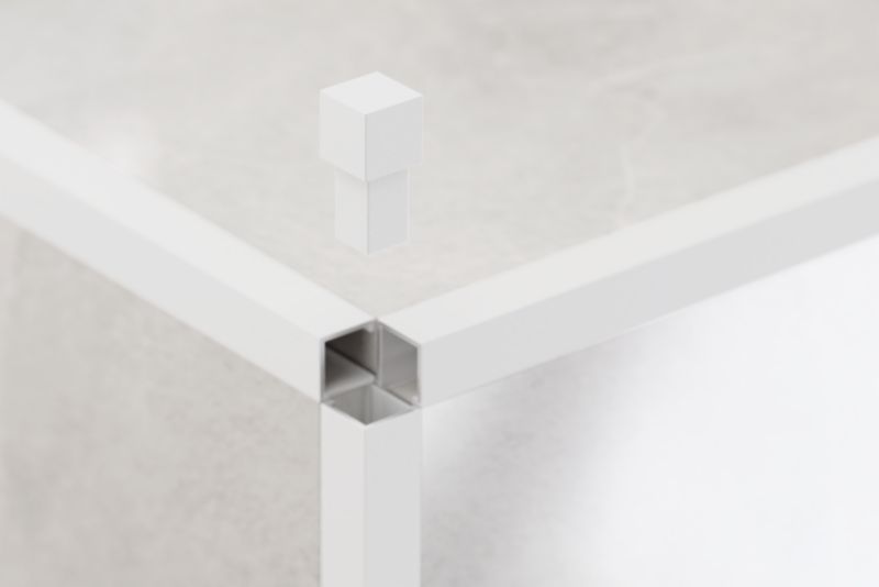Kostka narożna do profili AIQ aluminiowa biała matowa 1cm 1 szt.