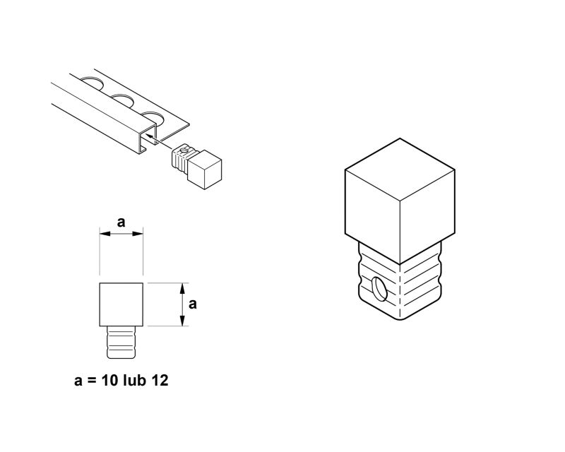 Kostka narożna do profili AIQ aluminiowa biała matowa 1cm 1 szt.