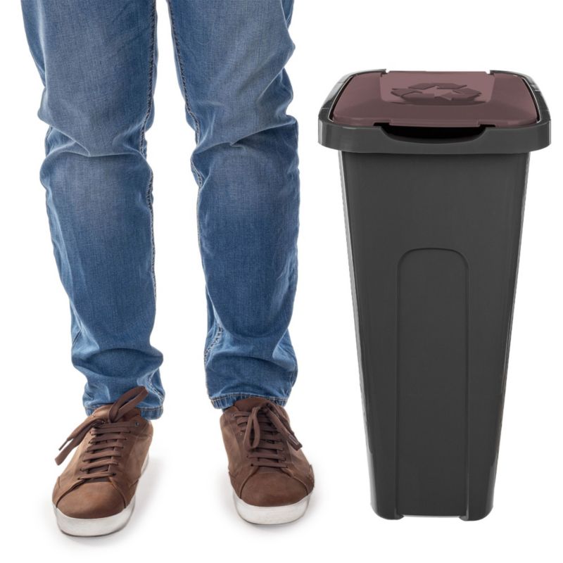 Kosz KADAX Na Śmieci Pojemnik Odpady Do Segregacji 30L Kubeł Śmietnik Z Pokrywą 1szt.