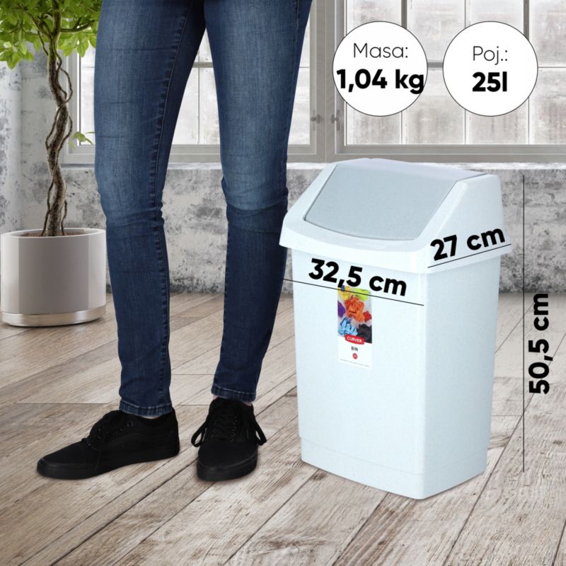 Kosz na śmieci Curver Click-IT 25L, szary