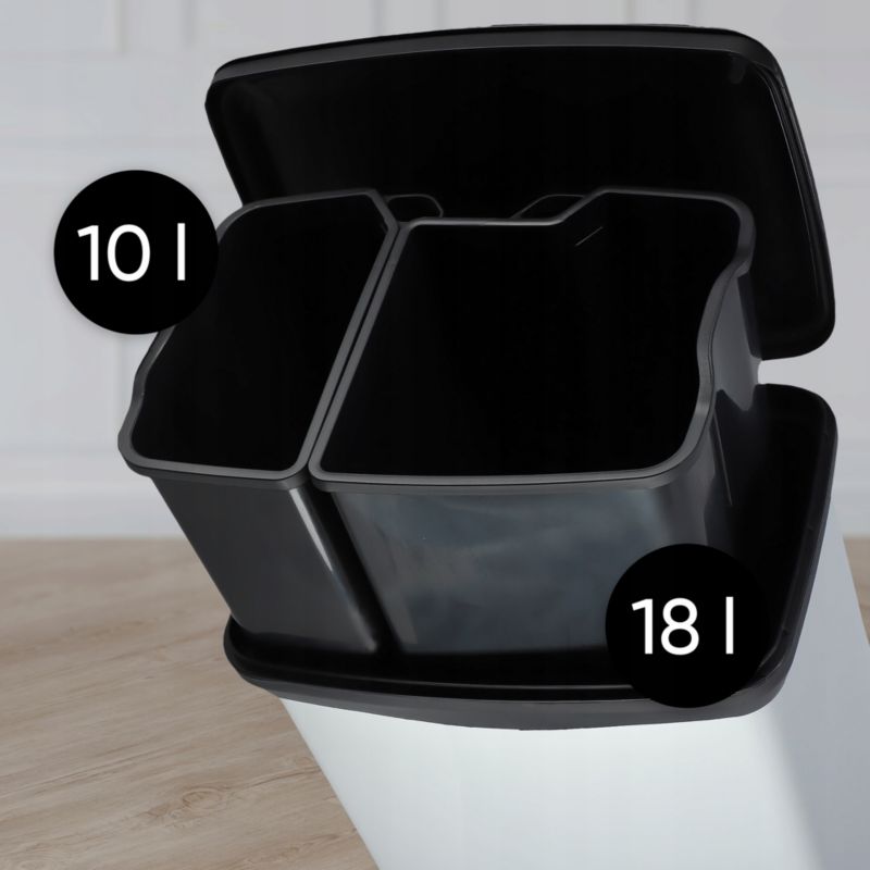Kosz na śmieci Curver Deco Bin 10L + 18L, srebrny