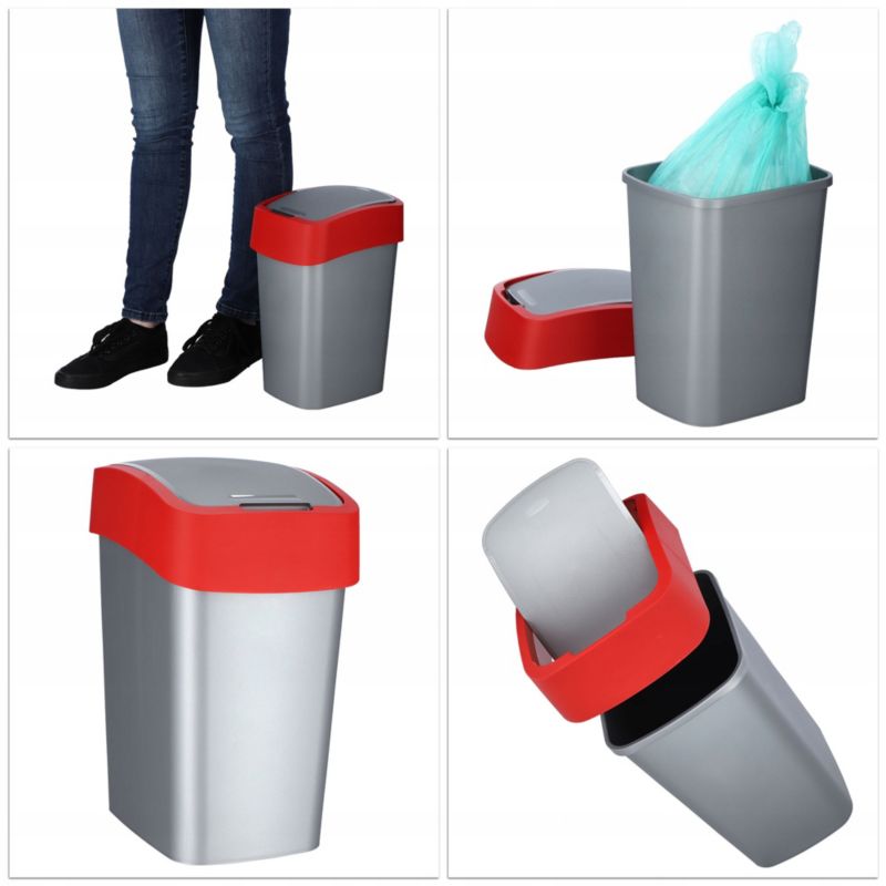 Kosz na śmieci Curver Flip Bin 10L, czerwony 1 szt.