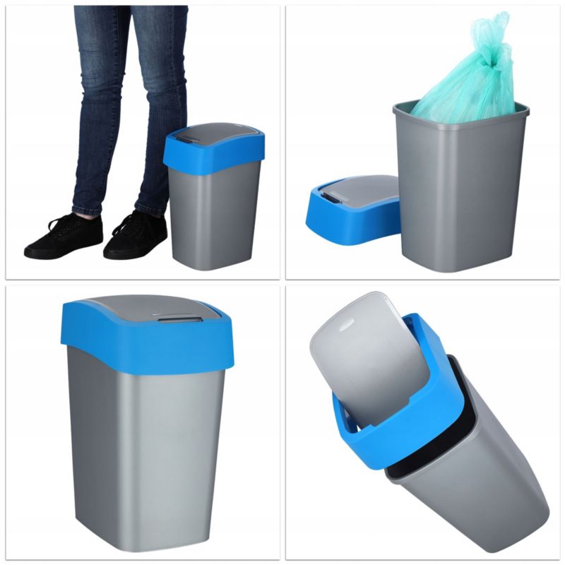 Kosz na śmieci Curver Flip Bin 10L, niebieski