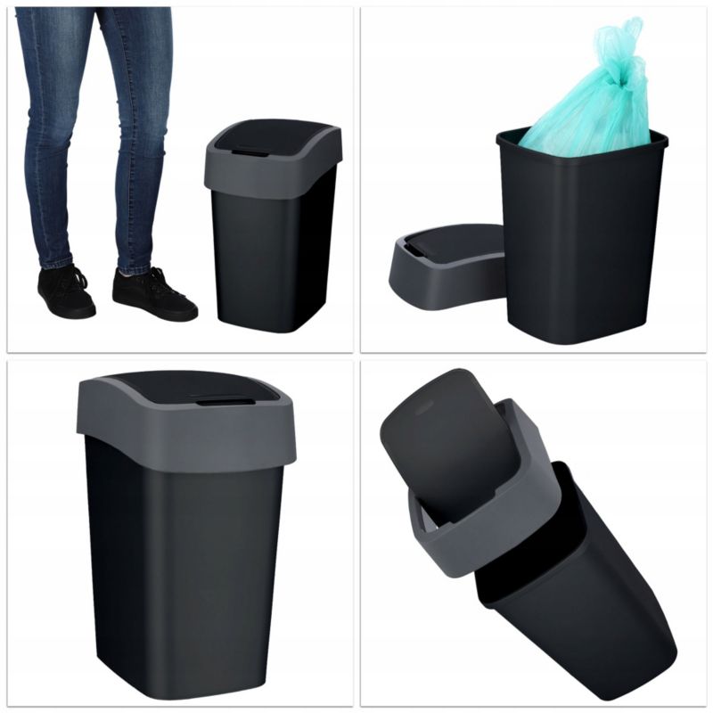 Kosz na śmieci Curver Flip Bin 25L, czarny