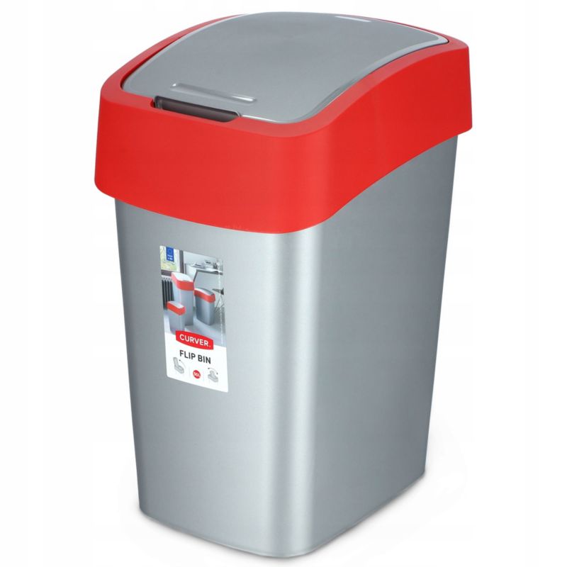 Kosz na śmieci Curver Flip Bin 50L, czerwony 1 szt.