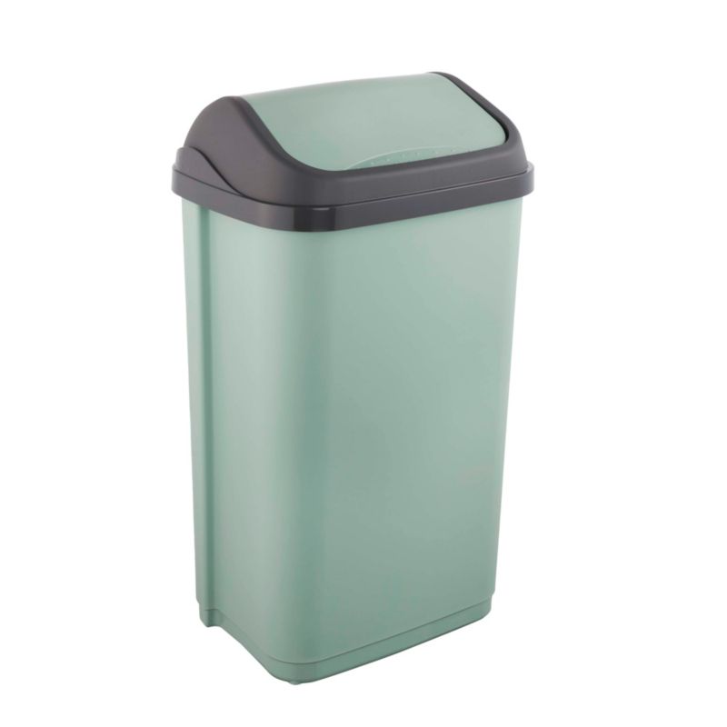 Kosz na śmieci Keeeper Swantje 50 l, zielony 38,5 x 29 x 66 cm z pokrywą obrotową z tworzywa PP 1 szt.