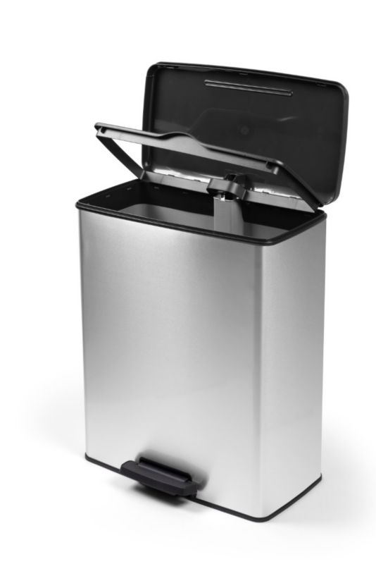 Curver Pedaalemmer Decobin Rectangular - Kunststof - Zilver Metallic 29x39x72cm 50l