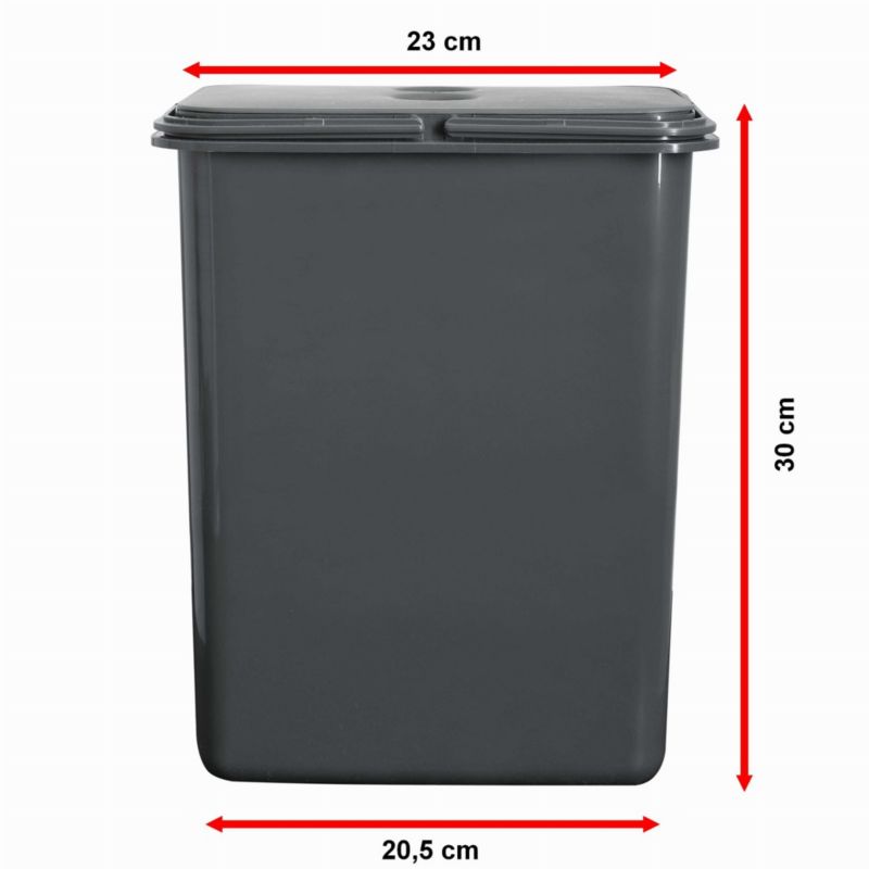 Kosz na śmieci z pokrywą FLEXI 8 l - wysokość 30 cm Sortowniki24 1 szt.