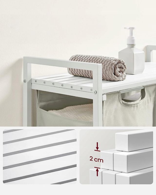 Kosz na pranie, Songmics, 2-komorowy, 2x46L, 1szt