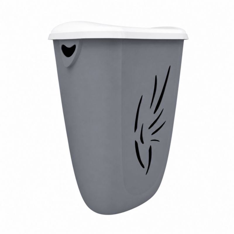 Kosz na pranie z pokrywą Kamai 40L szary 1szt.