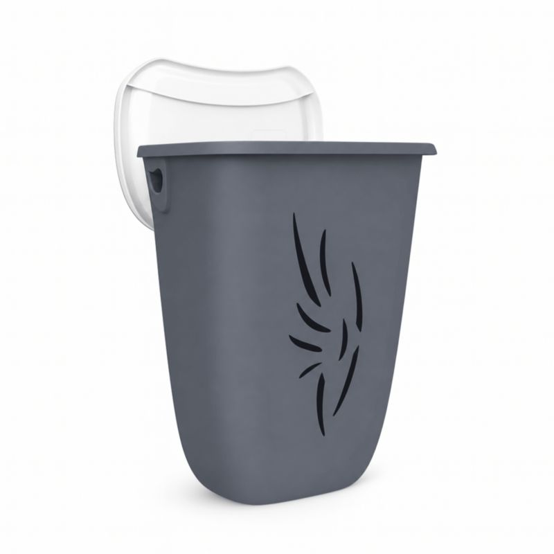 Kosz na pranie z pokrywą Kamai 40L szary 1szt.