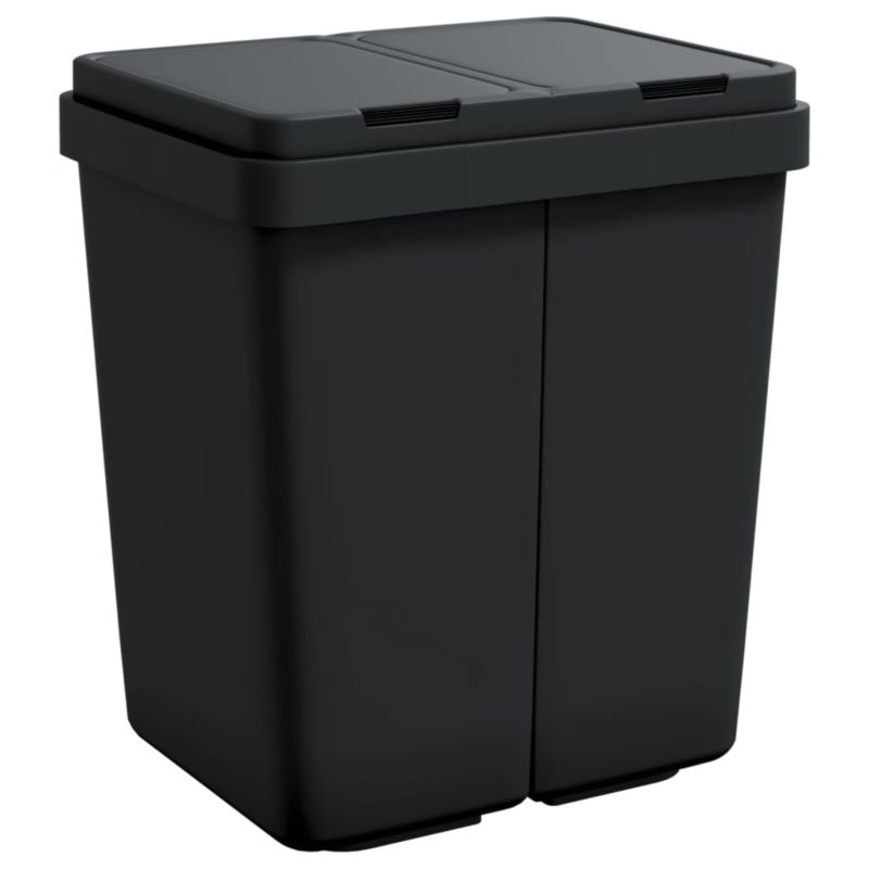Kosz vidaXL podwójny na śmieci antracytowy 2 x 25 l 1 szt.