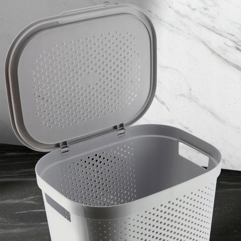 Kosz z pokrywą 60L + pojemnik 45L Curver Infinity jasnoszary