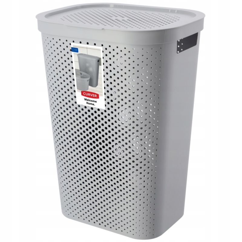 Kosze z pokrywą Curver Infinity 60L mix kolorów, 2 szt. popielaty