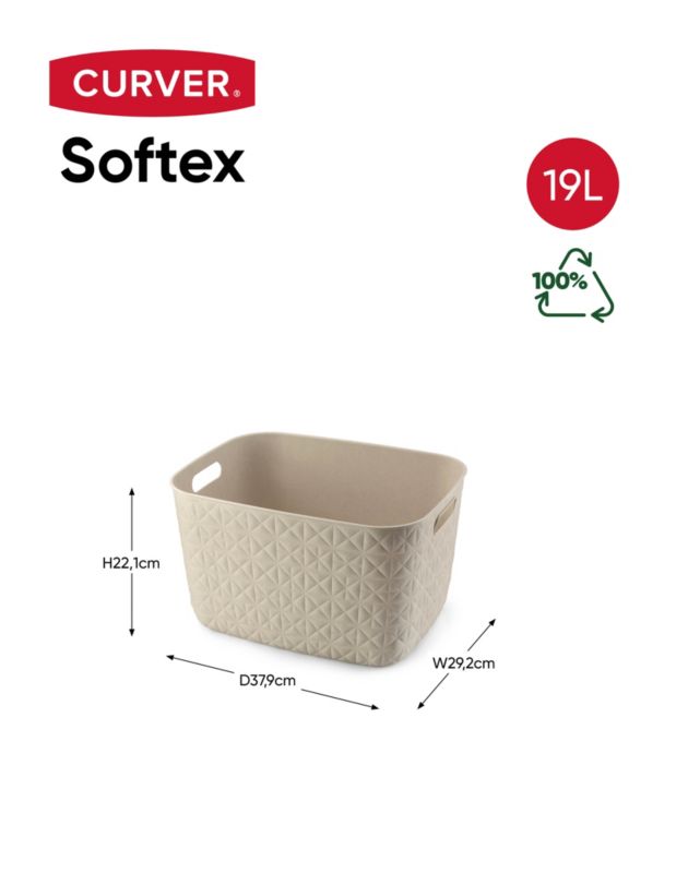 Koszyk Curver Softex 19 l kremowy