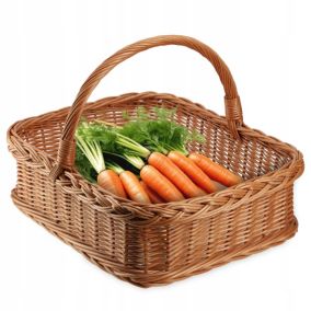 Koszyk KADAX Wiklinowy Kosz Na Zakupy Piknik Owoce Taca Prostokątny Wiklina 52cm 1szt.