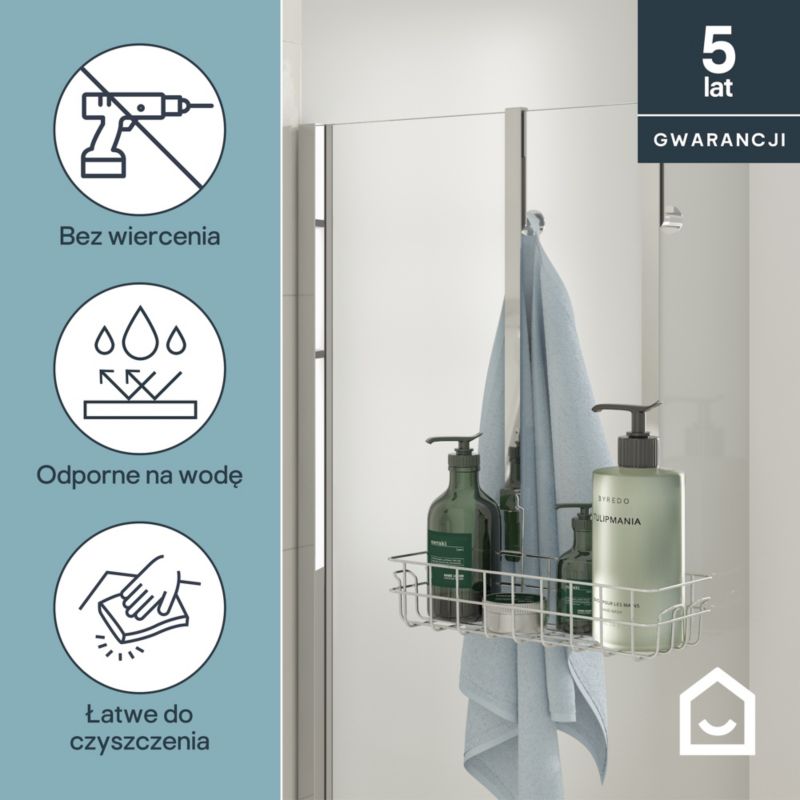 Koszyk na kabinę prysznicową GoodHome Cavally chrom