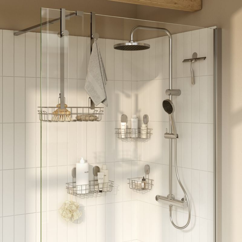 Koszyk na kabinę prysznicową GoodHome Cavally chrom