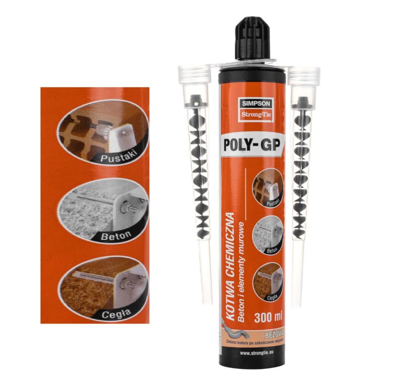 Kotwa chemiczna Simpson POLY-GP 300 do mocowania w betonie do betonu 300ml 1szt