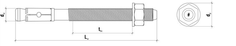 Kotwy mechaniczne do betonu Klimas LE-ZN 10x115 mm kotwy ekspresowe 25szt