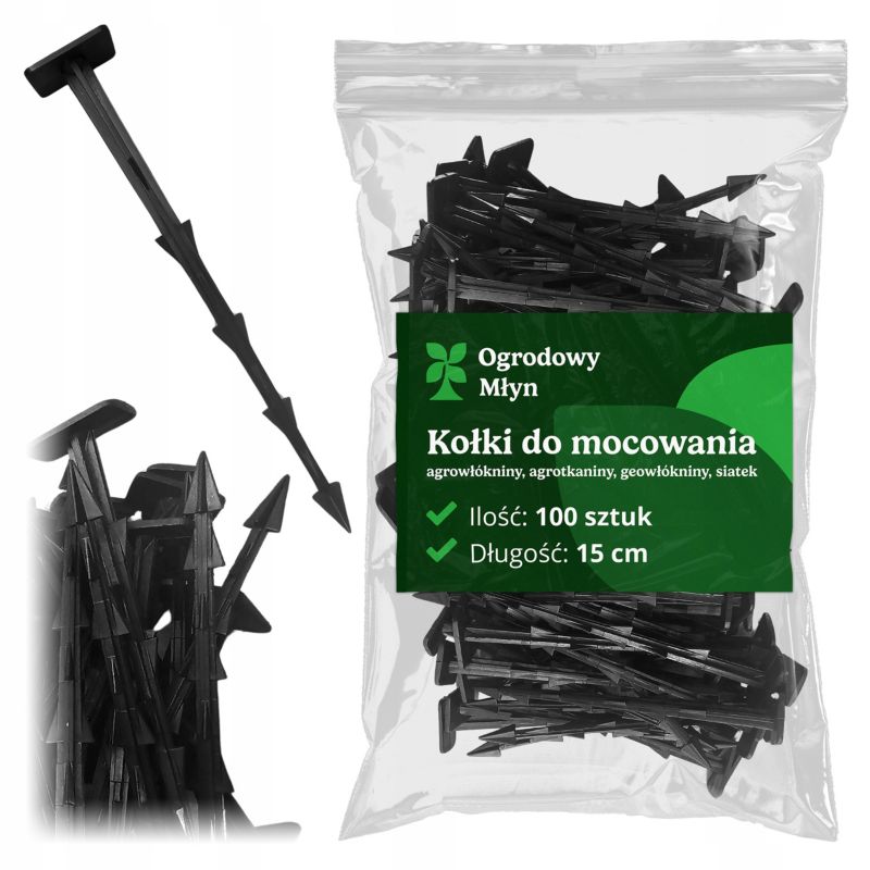 Kotwy Ogrodowy Młyn szpilki kołki do agrowłókniny agrotkaniny mocowania 15cm 100 szt