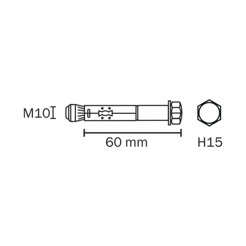 Kotwy tulejowe Diall M10 x 60 mm 4 szt.