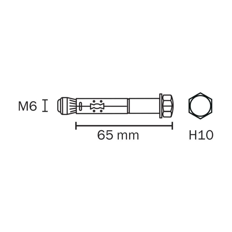 Kotwy tulejowe Diall M6 x 65 mm 4 szt.
