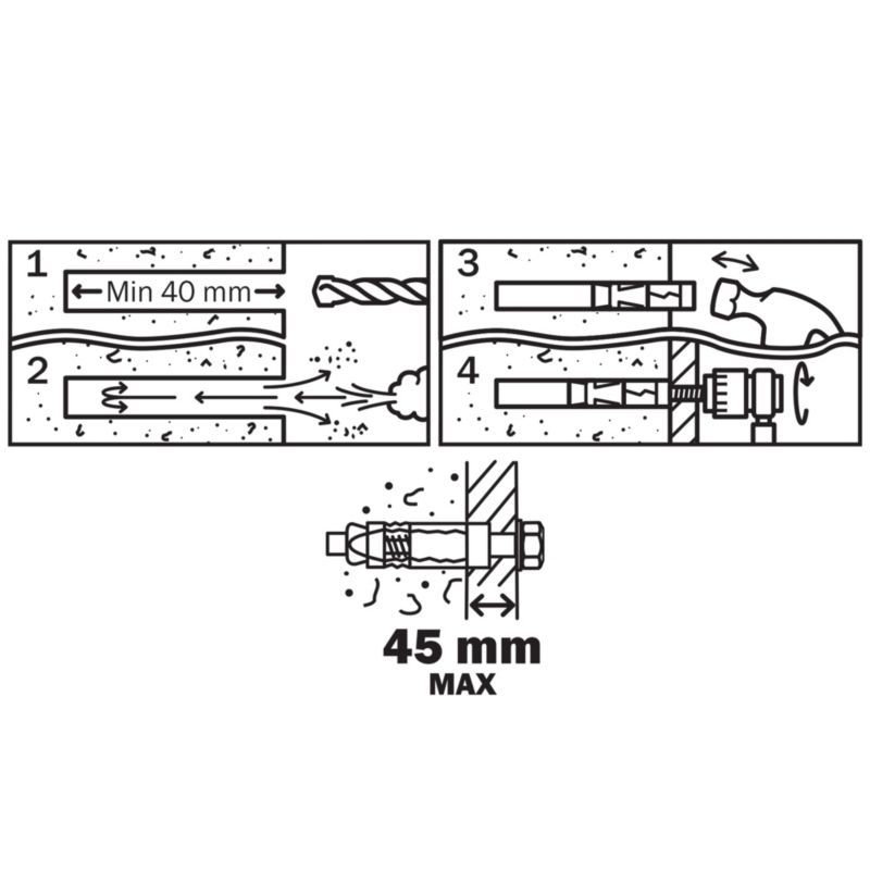 Kotwy tulejowe Diall M6 x 85 mm 4 szt.